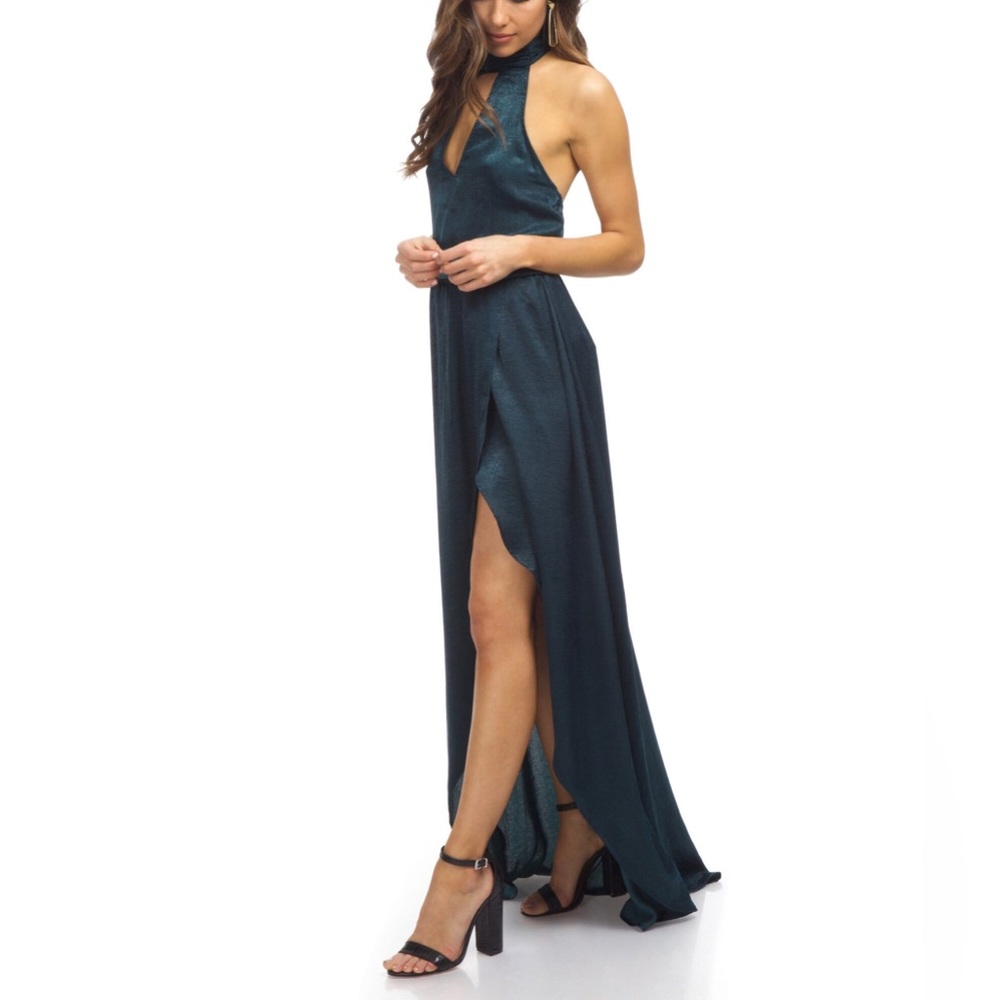 Show Me Your MuMu Vibrant Blue and Green Maxi Dress